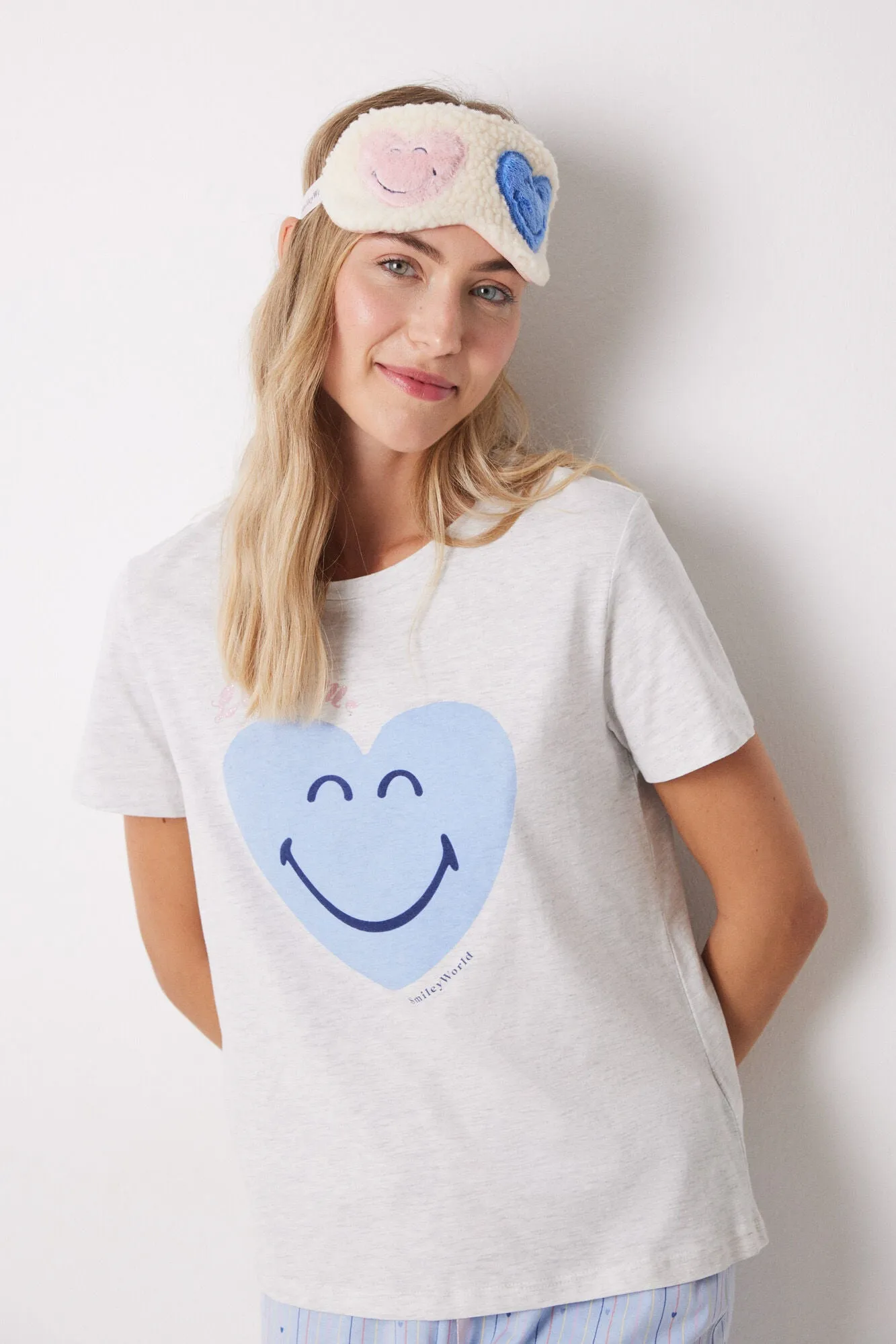 100% cotton blue heart pajamas