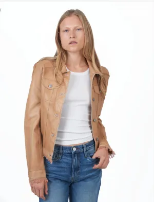 Alexa Patina Leather Jacket | Sand