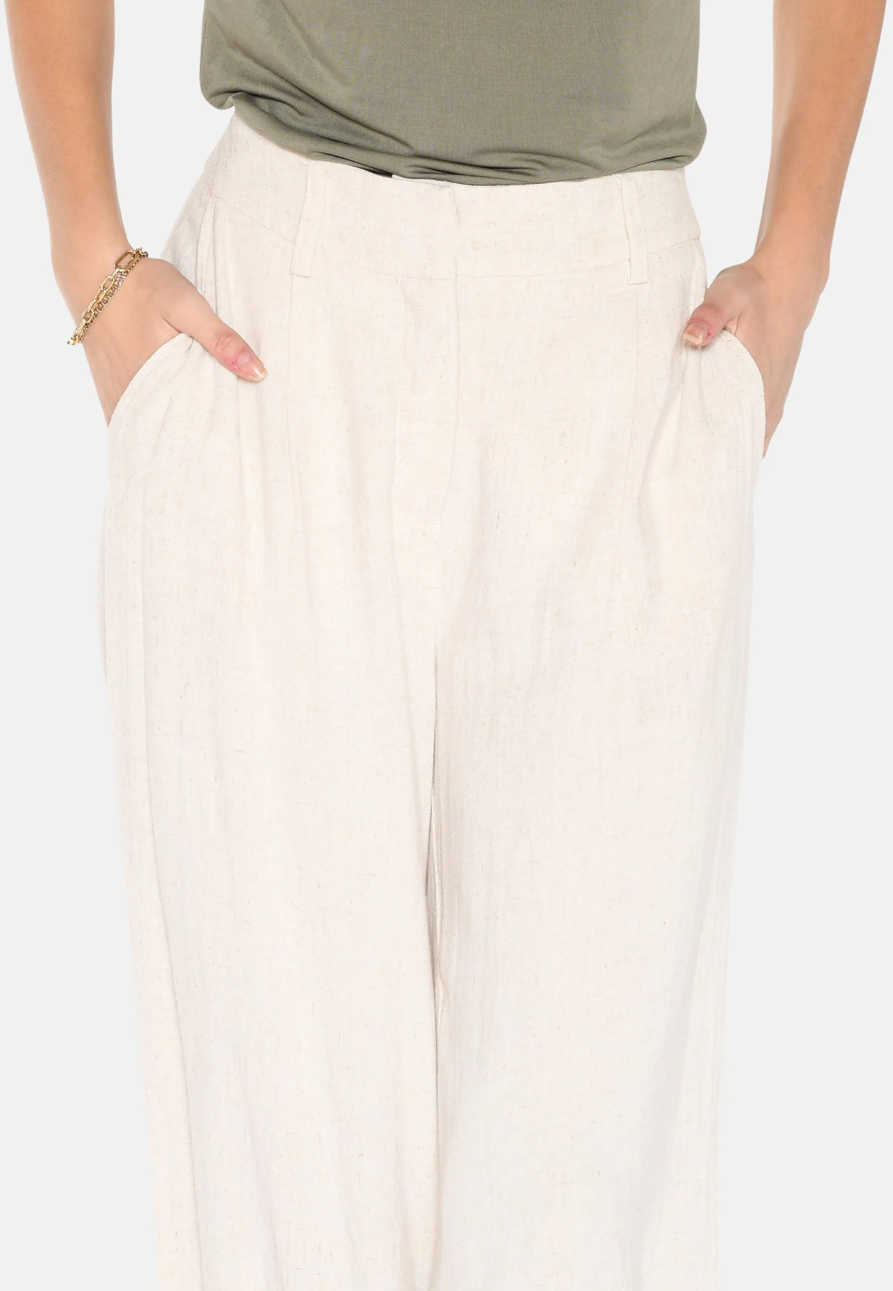 Andriana dressed linen pants 2744 - Castle Wall