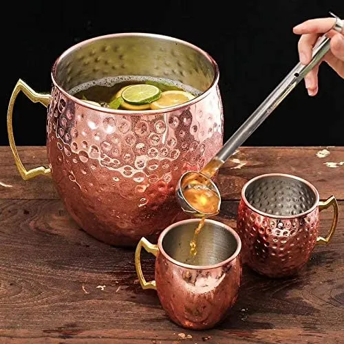 ARTC Hammered Mojito Moscow Mule Copper Mugs Set of 5 Pieces Gold