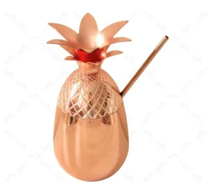 ARTC Solid Copper Pineapple Tumbler/Mug with Copper Straw
