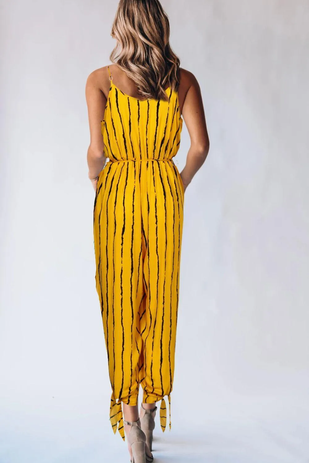 Beaming Sleeveless Tapered Leg Jumpsuit