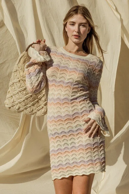 Bell Sleeve Knitted Dress