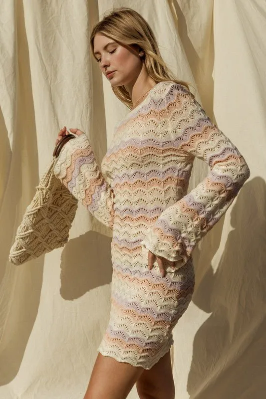 Bell Sleeve Knitted Dress