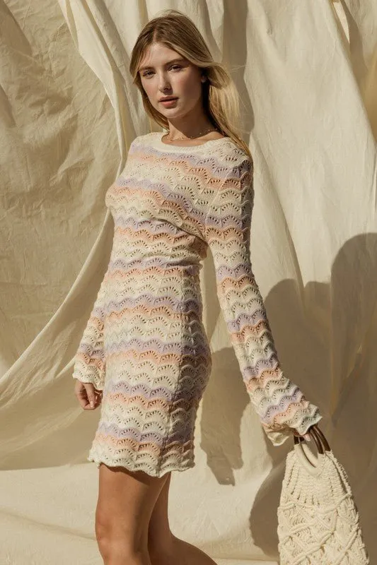 Bell Sleeve Knitted Dress