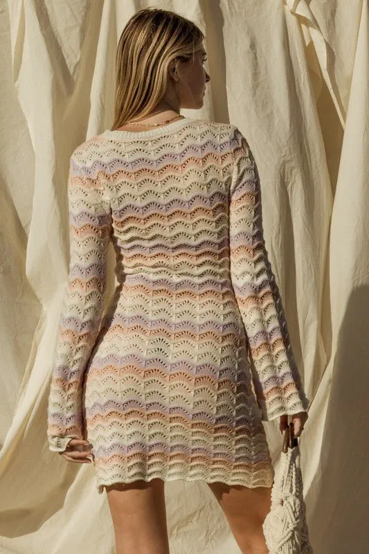 Bell Sleeve Knitted Dress