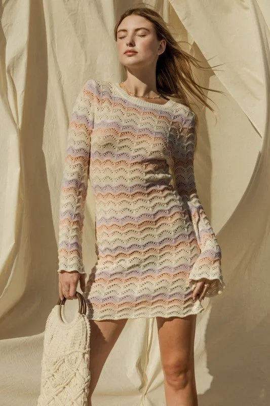 Bell Sleeve Knitted Dress