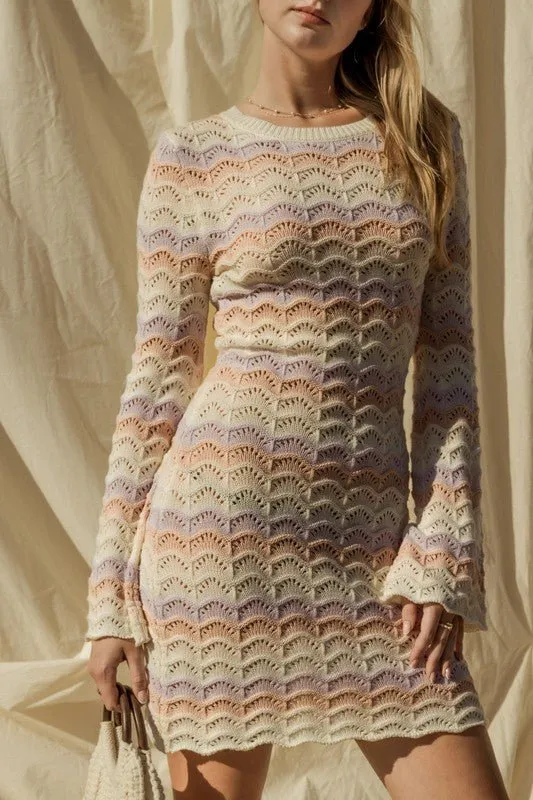 Bell Sleeve Knitted Dress
