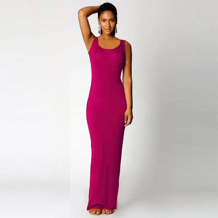 Best Summer Long Vest Dress Ladies Casual Beach Long Skirt