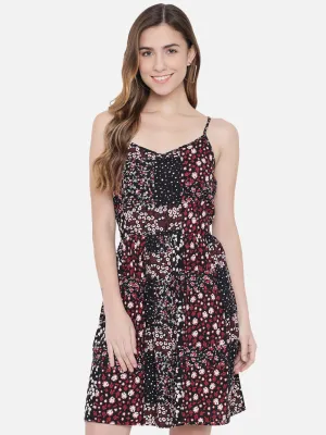 Black Abstract Print Dress