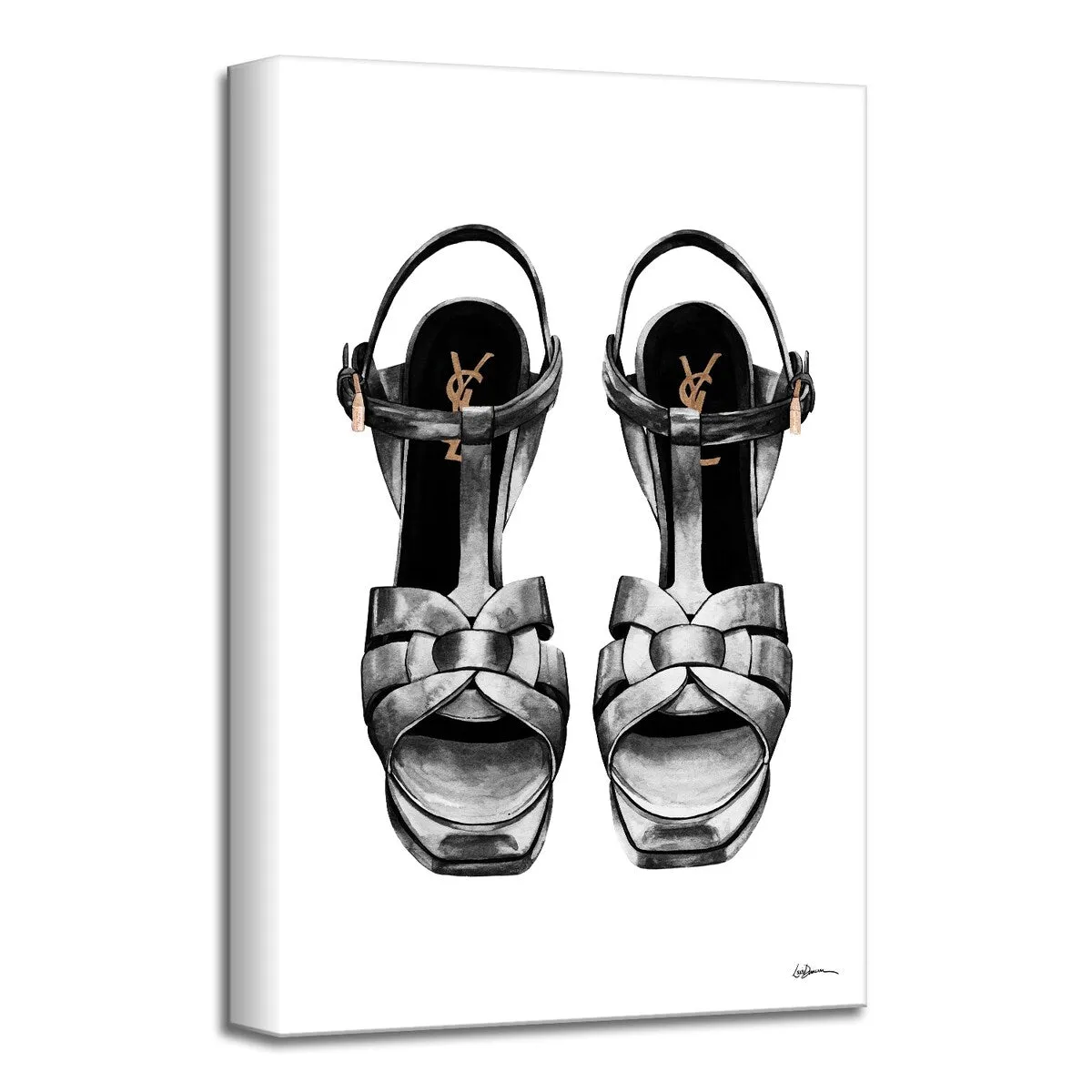 'Black Stilettos' Canvas Fashion Wall Art by Laurie Duncan