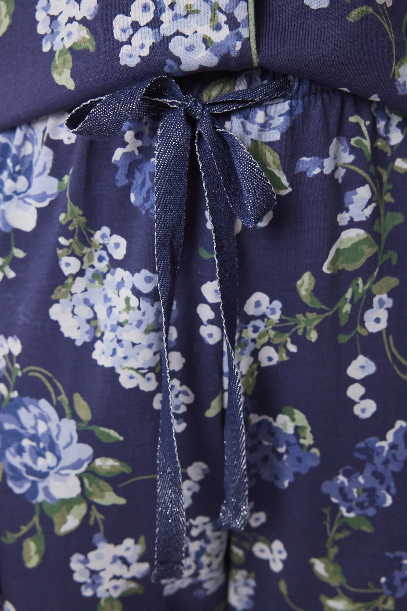 Blue floral 100% cotton classic pyjamas