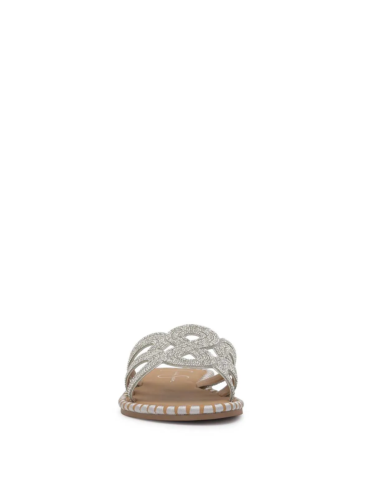 Bria Flat Sandal in Silver