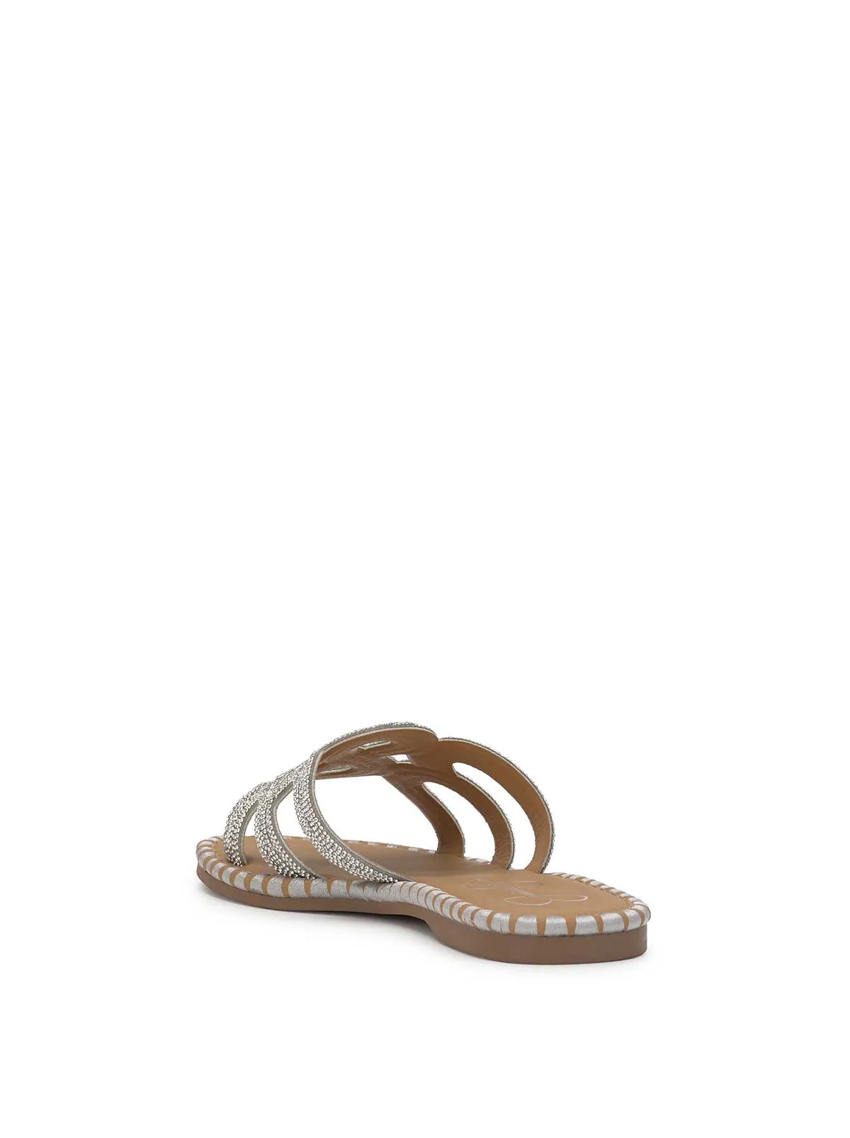 Bria Flat Sandal in Silver