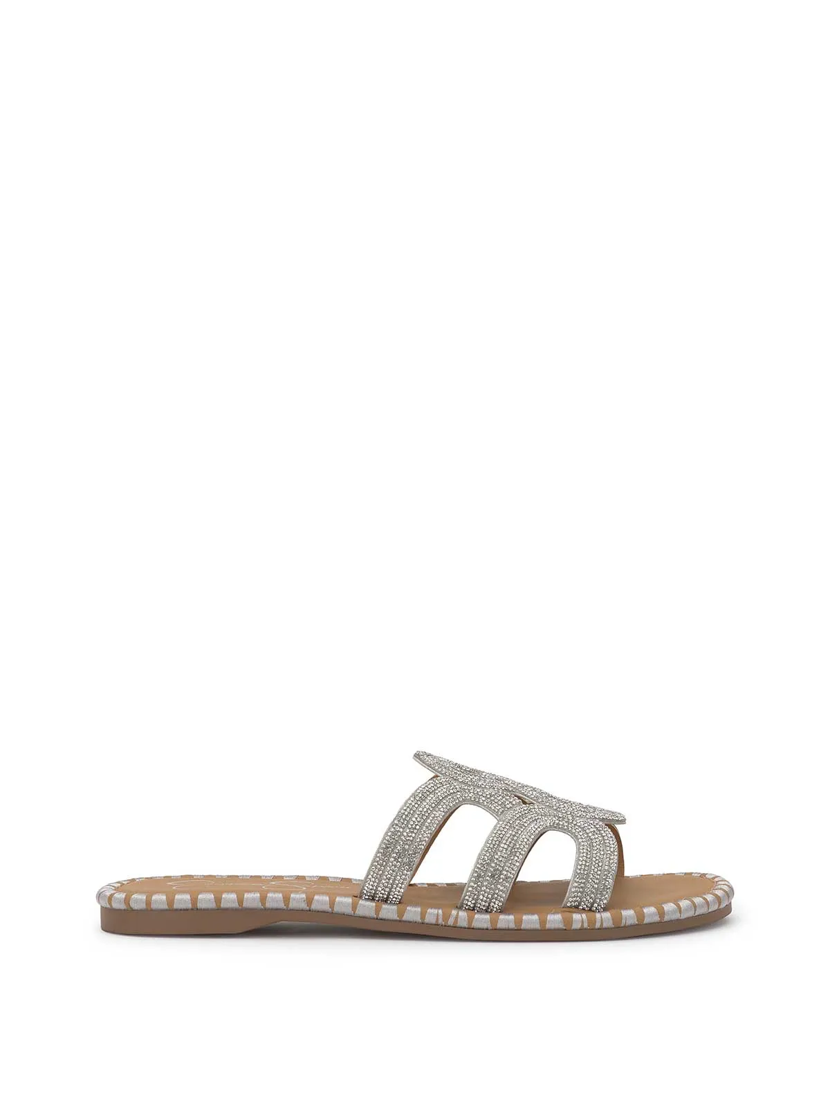 Bria Flat Sandal in Silver