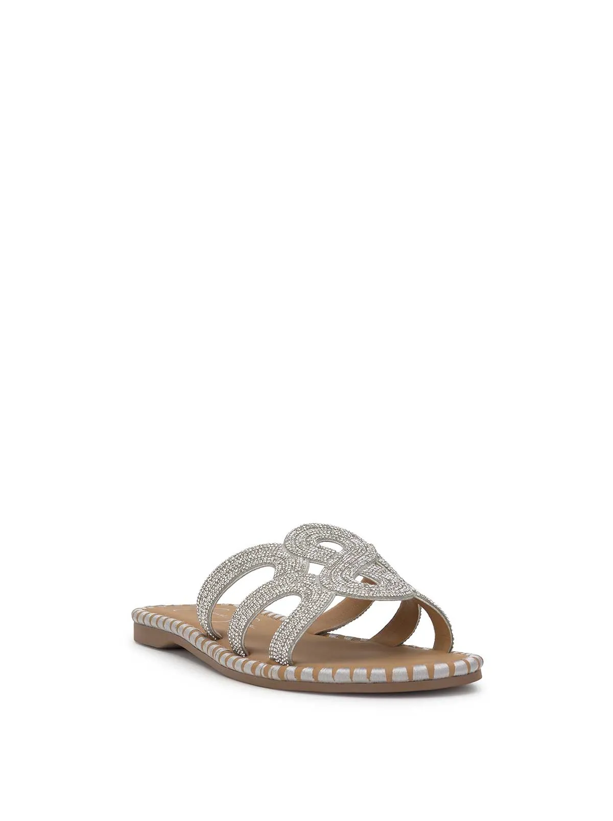 Bria Flat Sandal in Silver