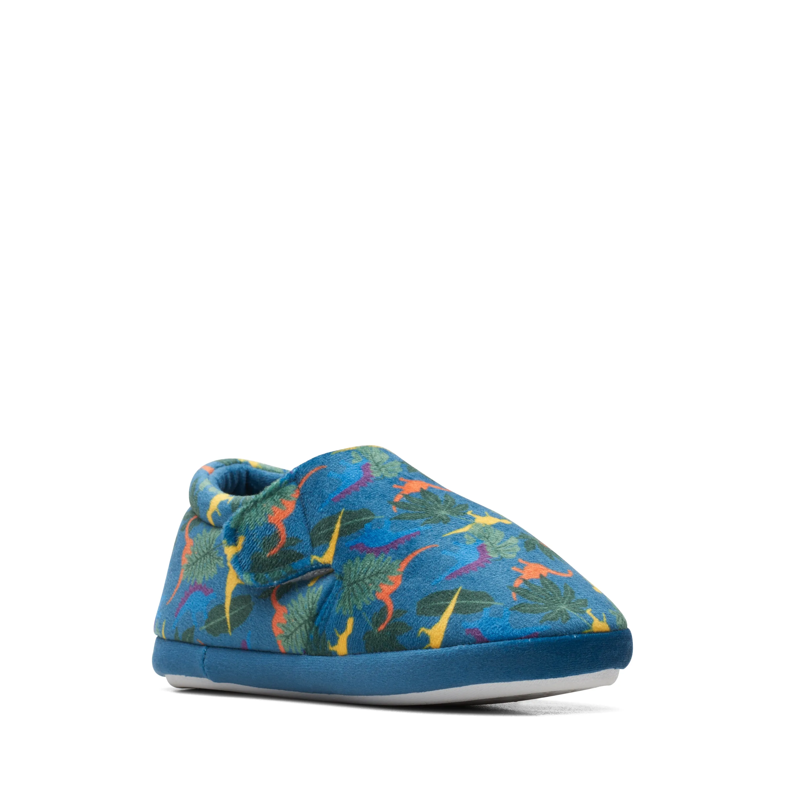 Clarks Fluffy Snug Boys Dark Blue Dinosaur Slipper