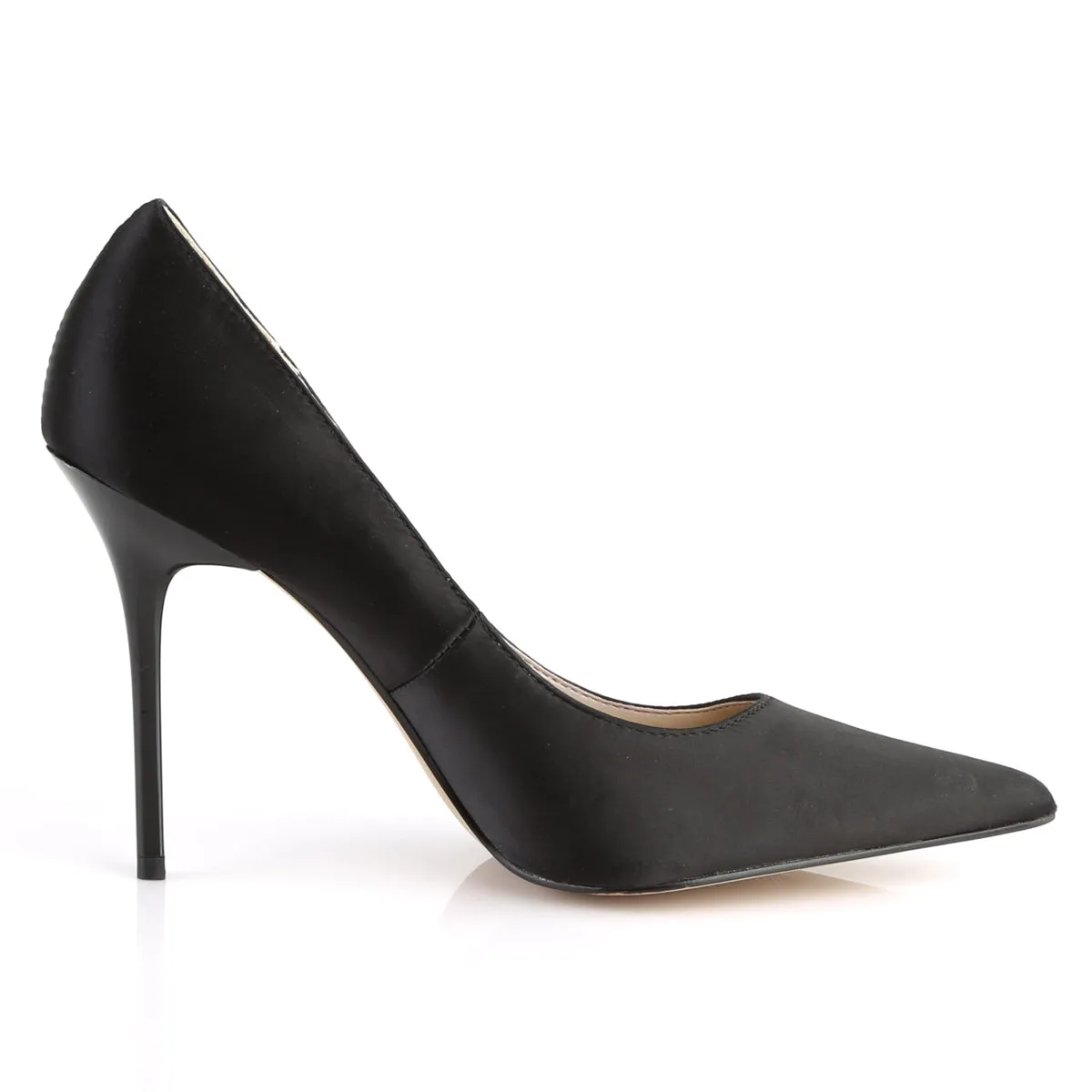 Classique-20 Black Satin Stilettos