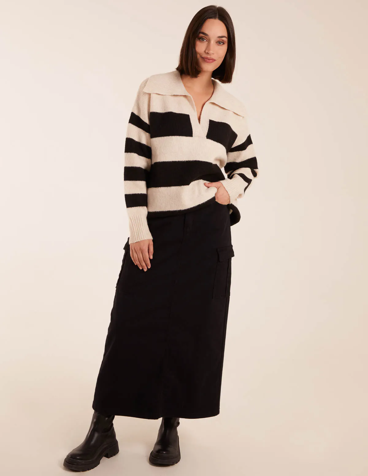 Collar Wide Stripe Jumper