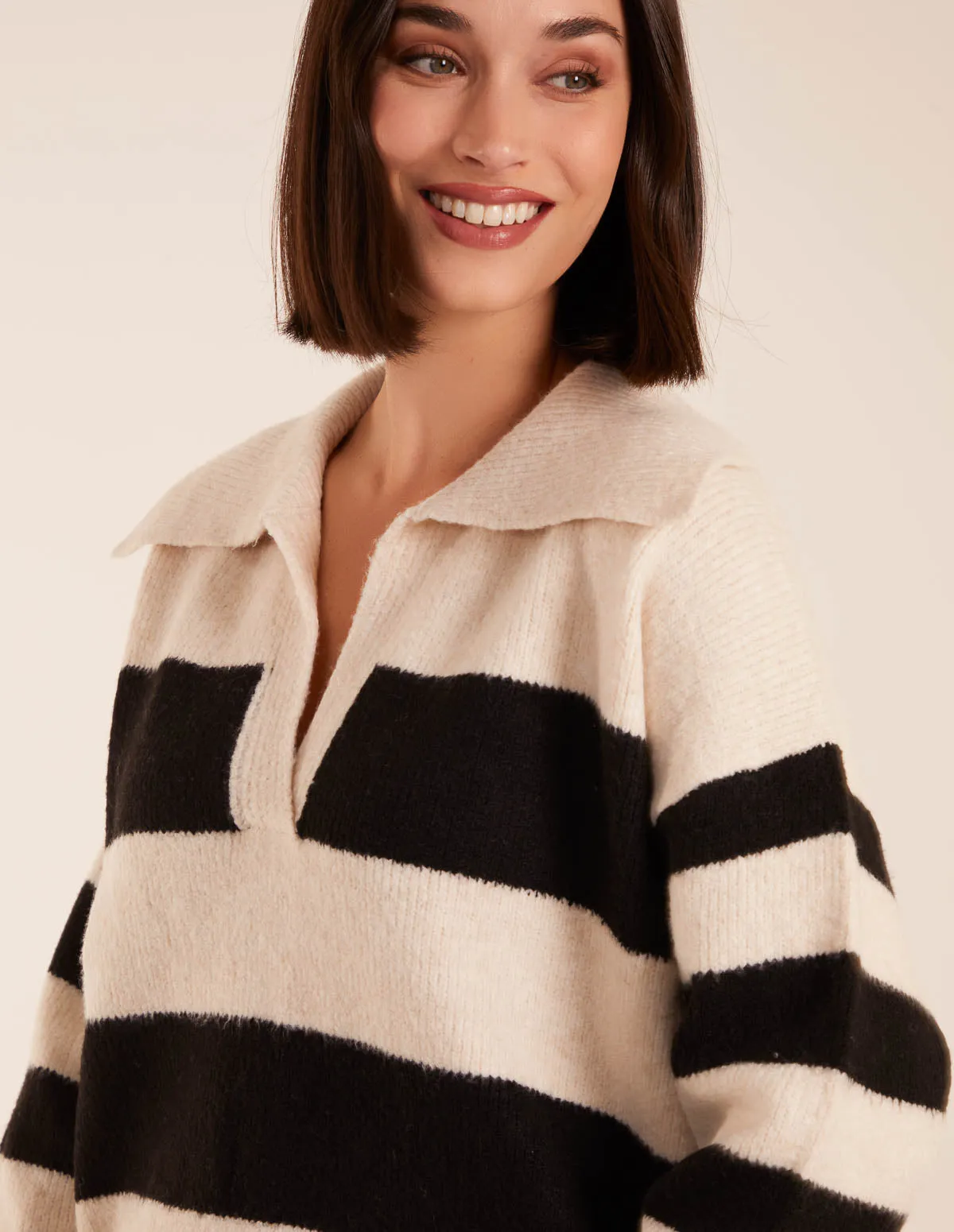 Collar Wide Stripe Jumper