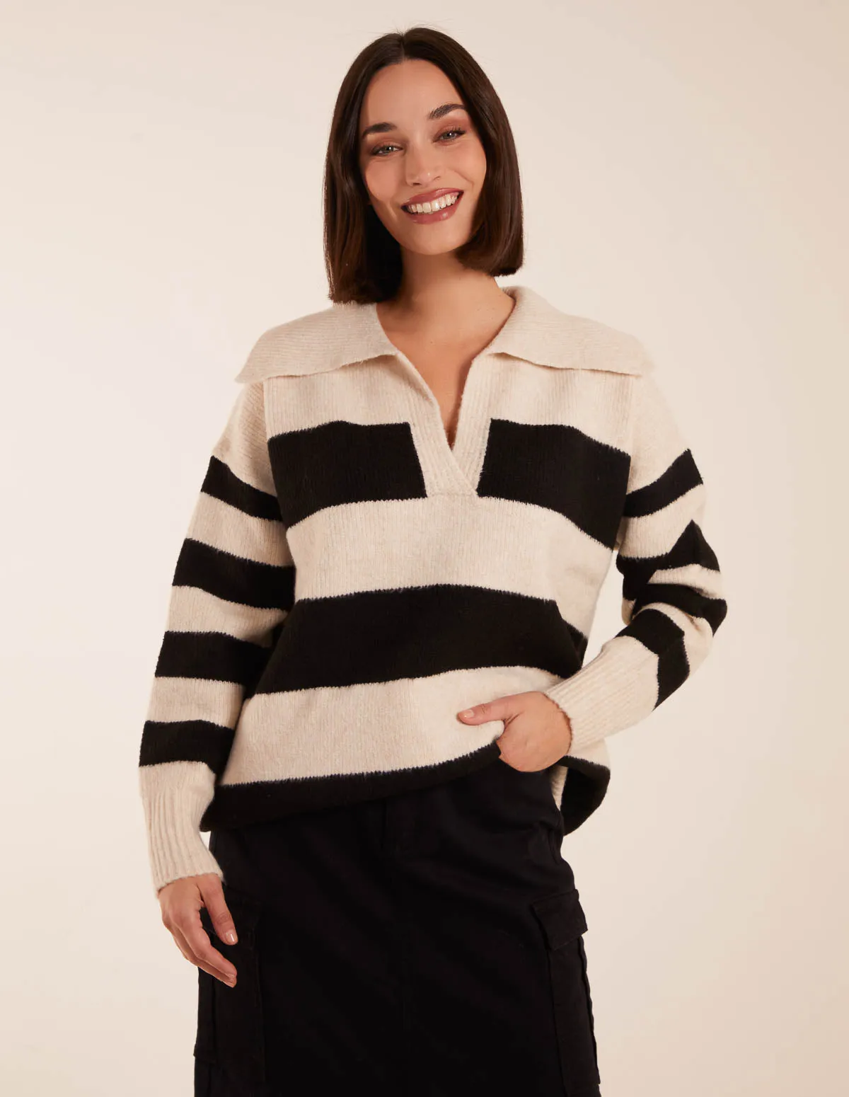 Collar Wide Stripe Jumper