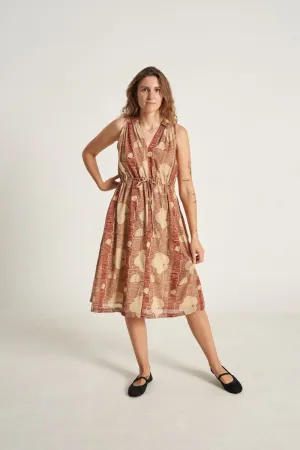 Crimson Flower midi Dress