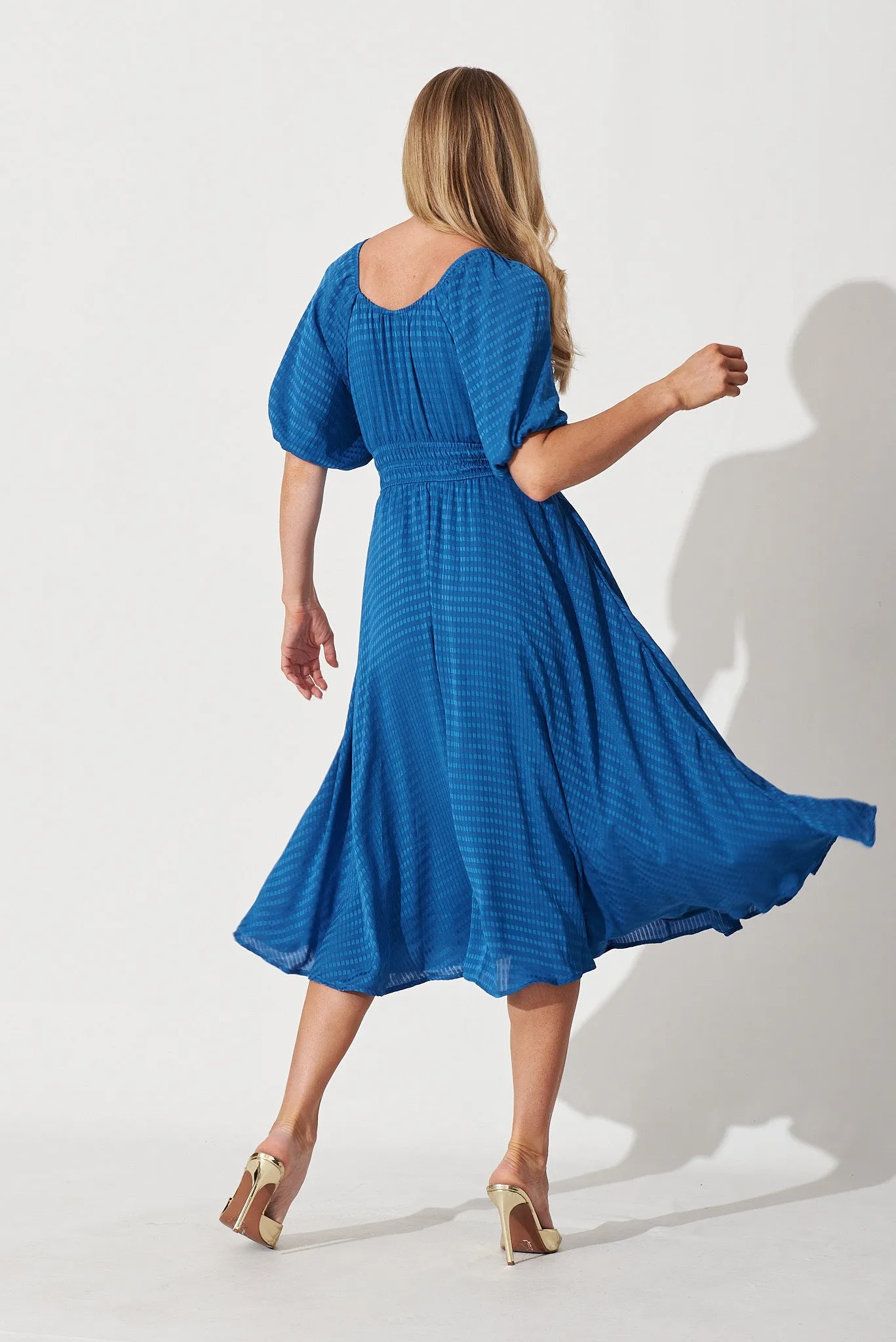 Darling Cove Midi Dress In Blue