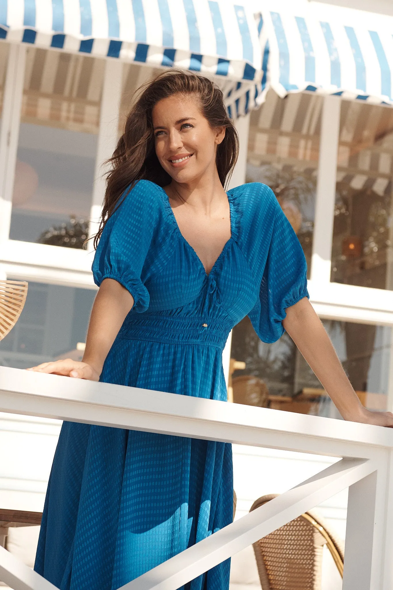 Darling Cove Midi Dress In Blue