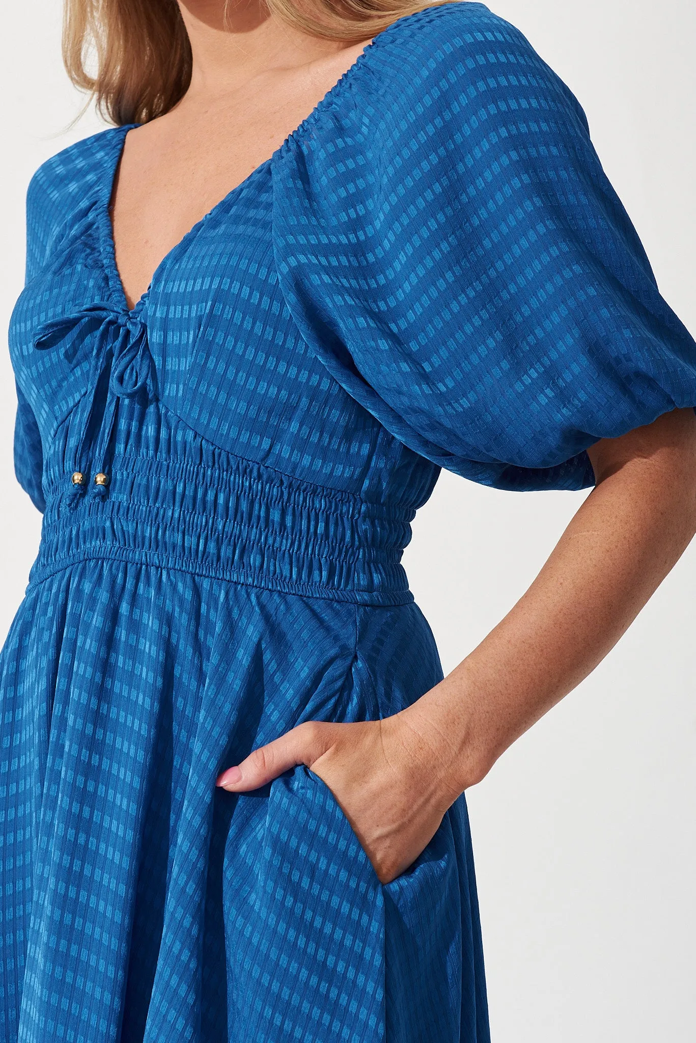 Darling Cove Midi Dress In Blue