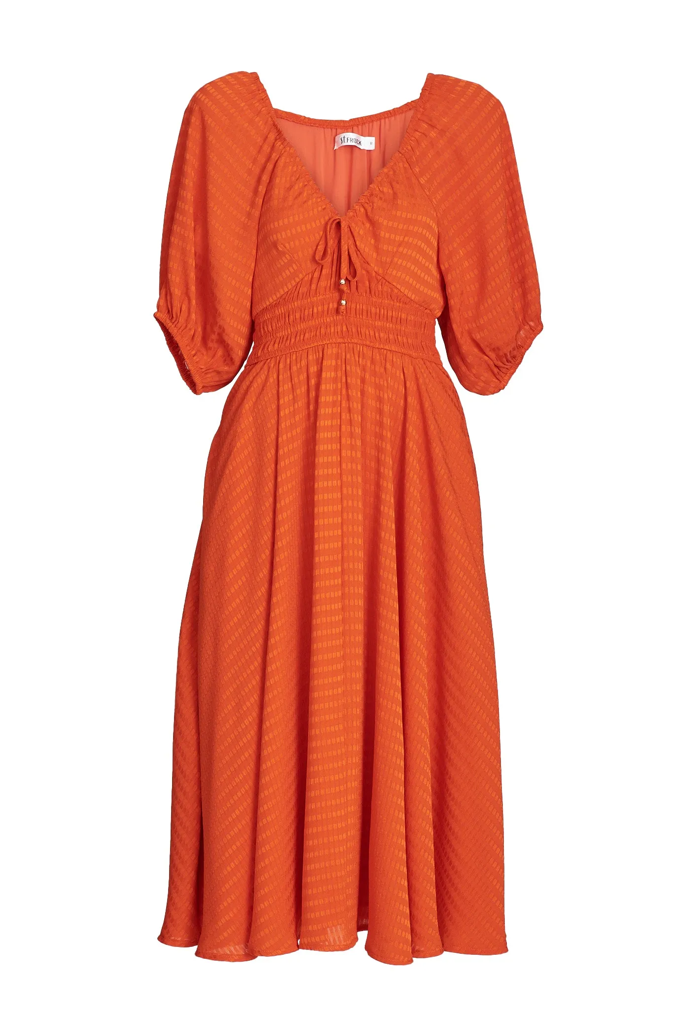 Darling Cove Midi Dress In Tangerine
