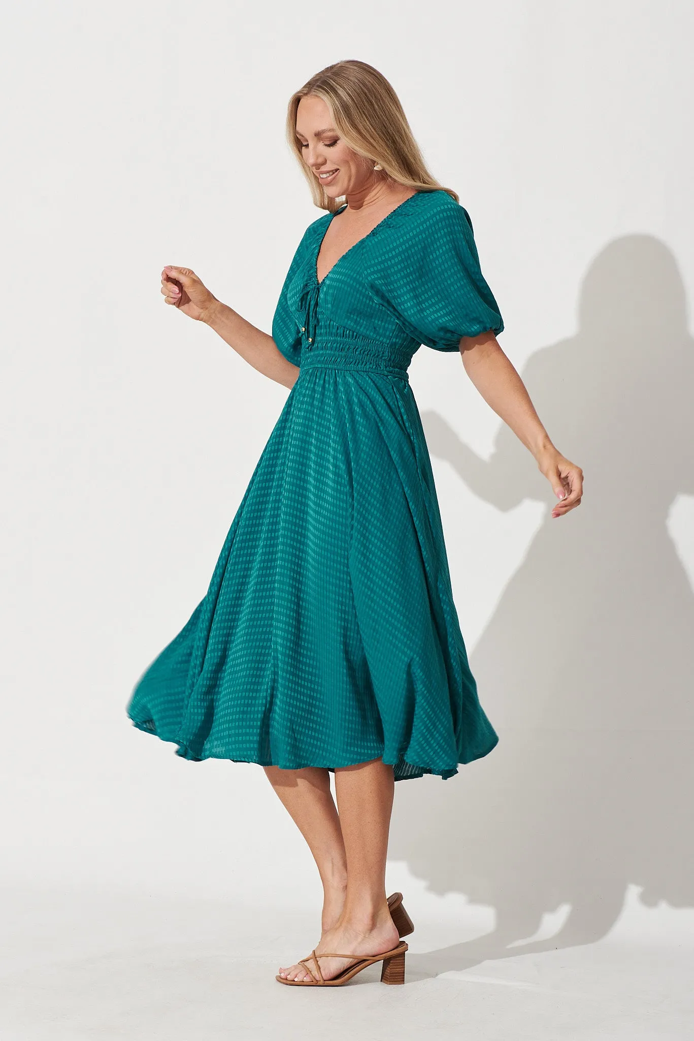 Darling Cove Midi Dress In Teal