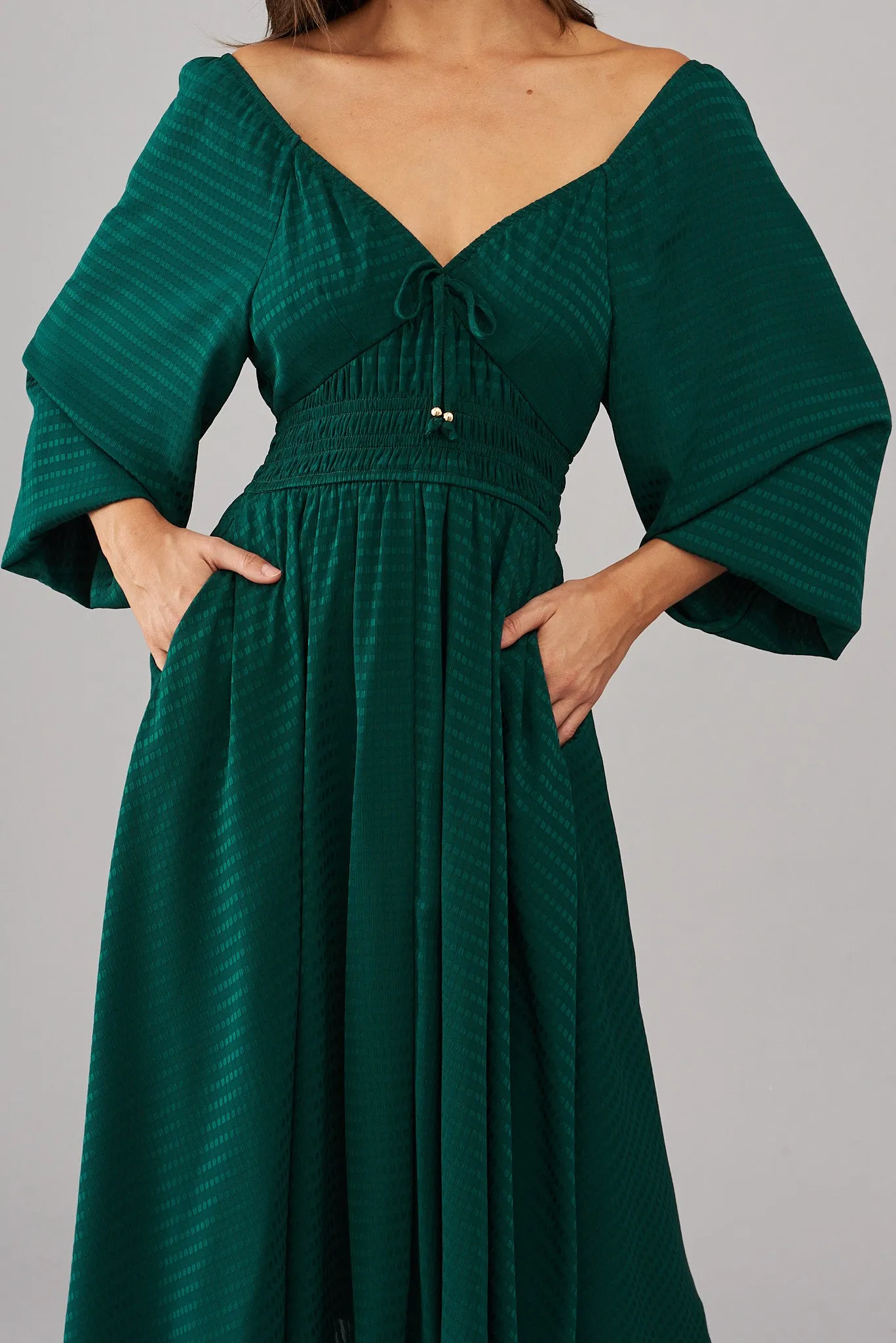 Darling Point Midi Dress In Emerald