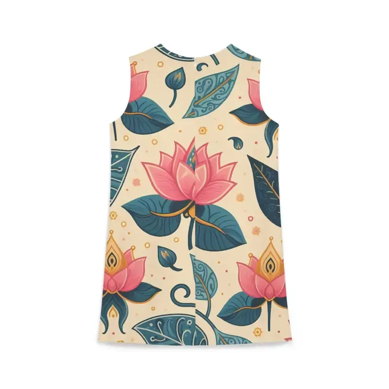 Effortlessly Chic Lotus Flower Sleeveless A-line Dress