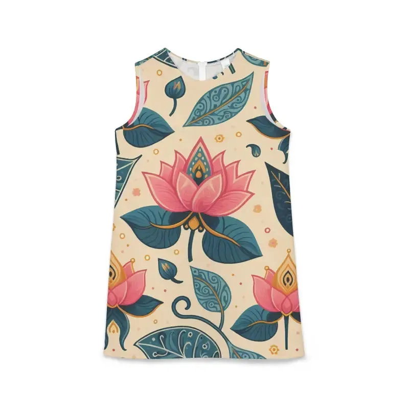Effortlessly Chic Lotus Flower Sleeveless A-line Dress
