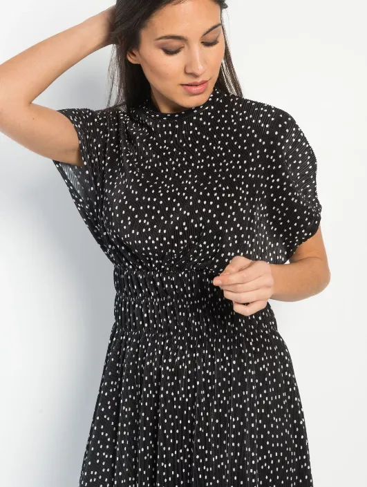 Eliana Polkadot Midi Dress
