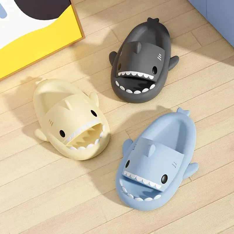 Feslishoet Shark Slippers Soft Beach Cloud Platform Shoes for Women and Men