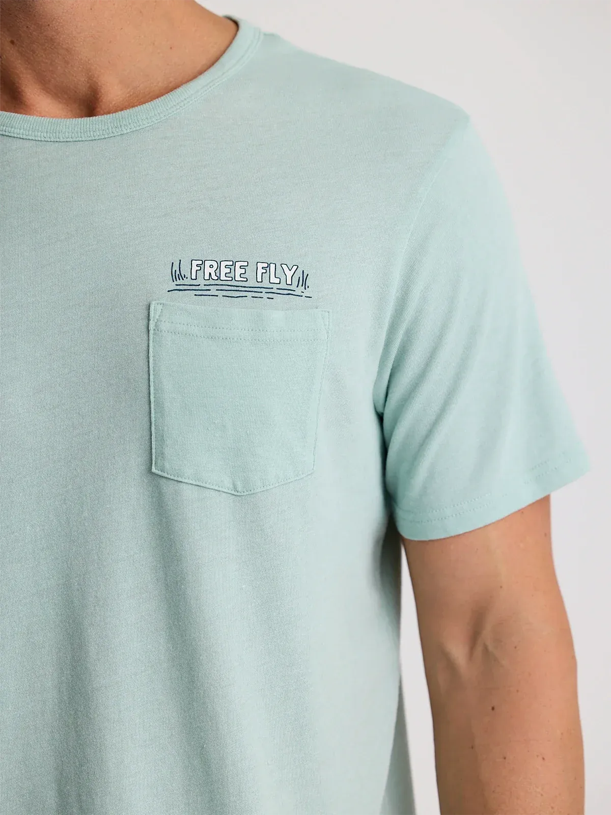Free Fly Lazy Tides Pocket Tee | Heather Ocean Mist