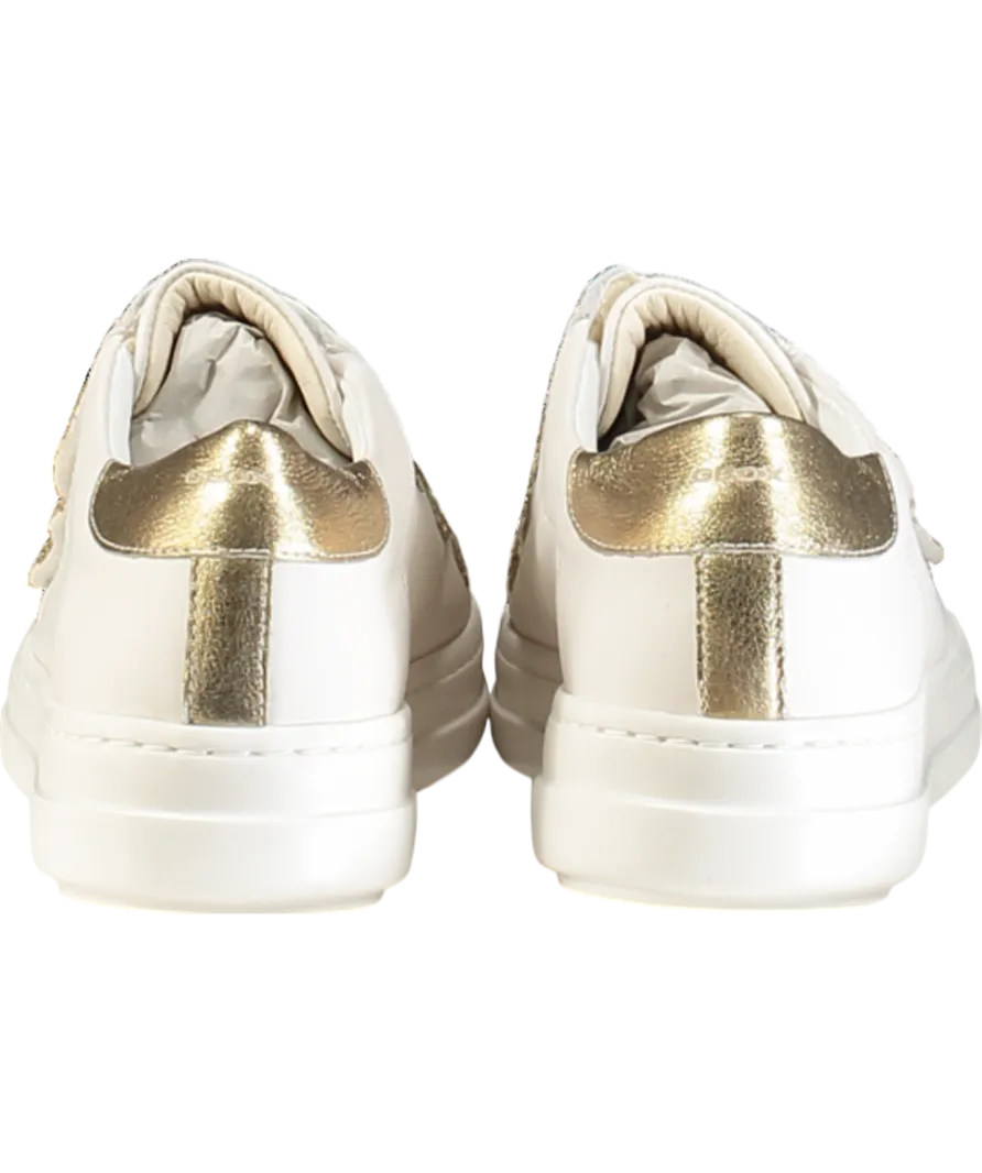 geox White  /gold Glitter Leather Pontoise Trainers UK 7 EU 40 👠