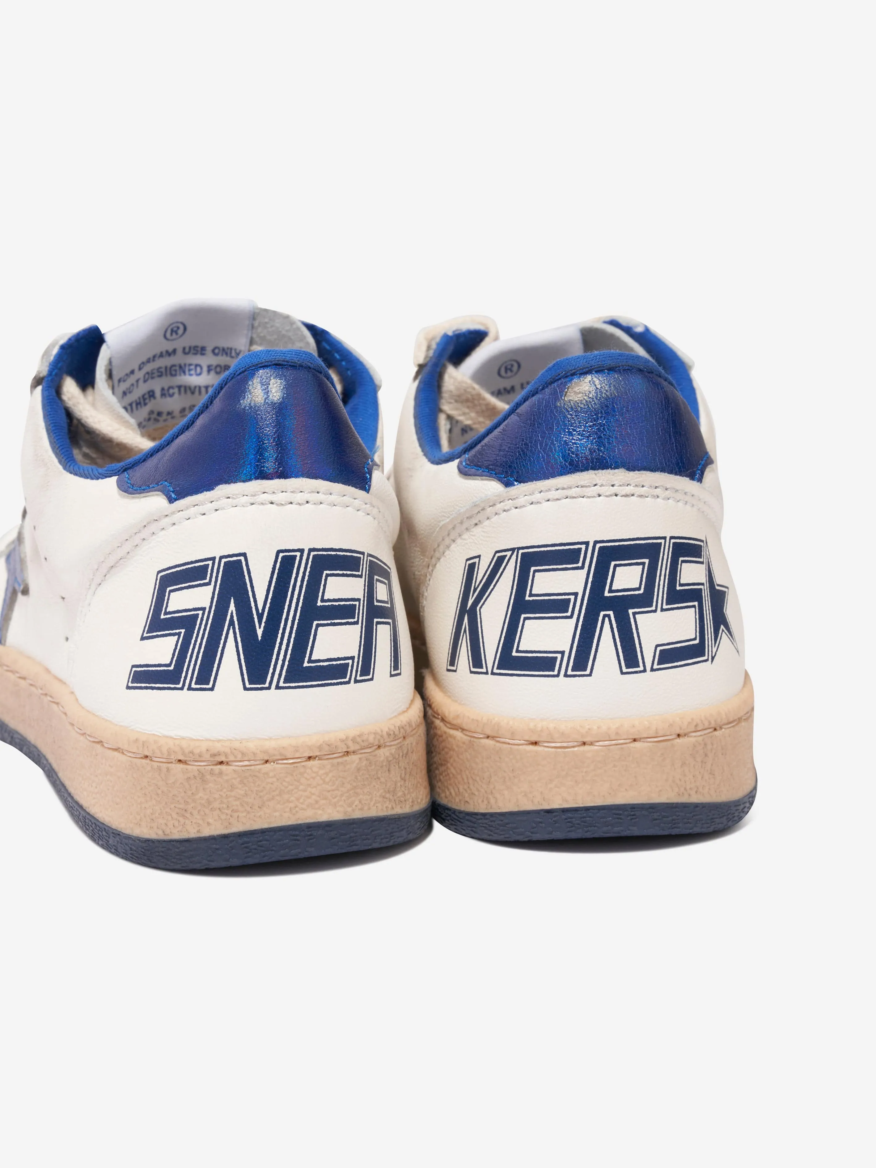 Golden Goose Kids Ballstar Leather Star Trainers in White