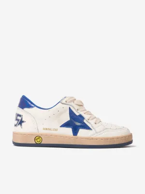 Golden Goose Kids Ballstar Leather Star Trainers in White