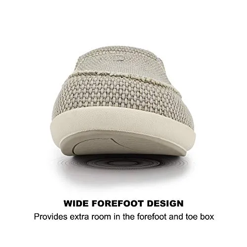 House Slippers for Men, Canvas House Slipper for Men with Fuzzy Wool Insole and Velvet Lining, Slip on Clog House Shoes with Indoor Outdoor Anti-Skid Rubber Sole, Grey