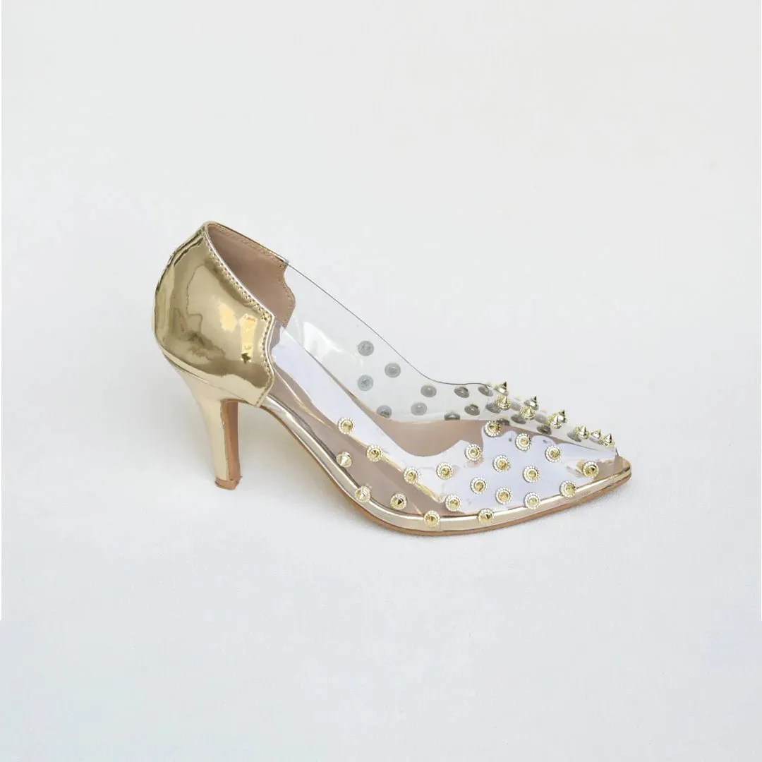 Jack Jees- Studded Stilettos Golden