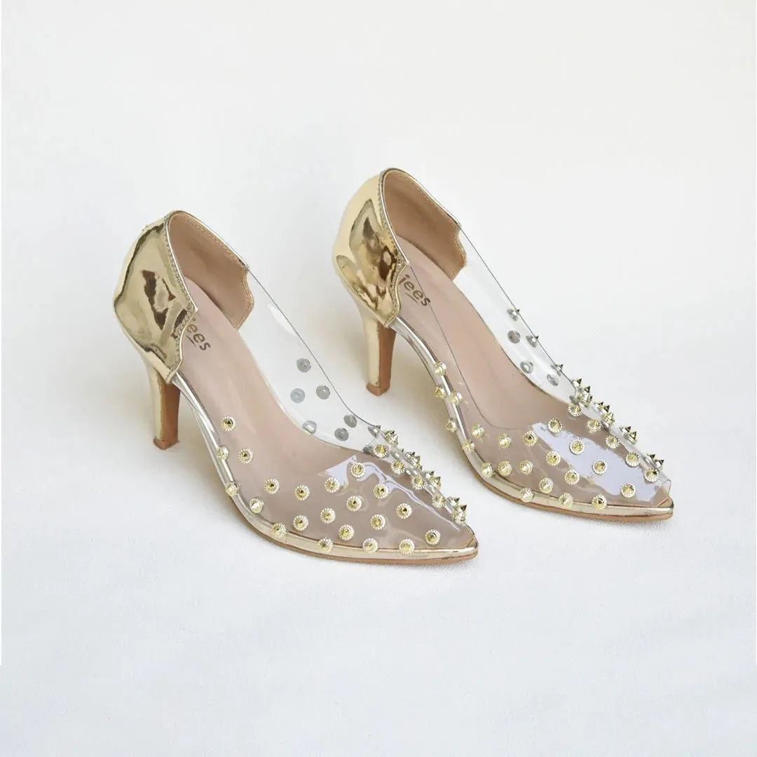 Jack Jees- Studded Stilettos Golden