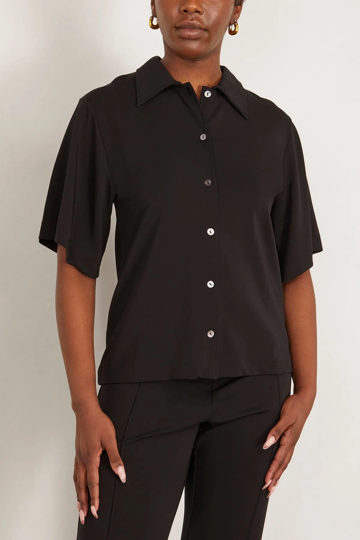 Jersey Short Sleeve Shirt in Black