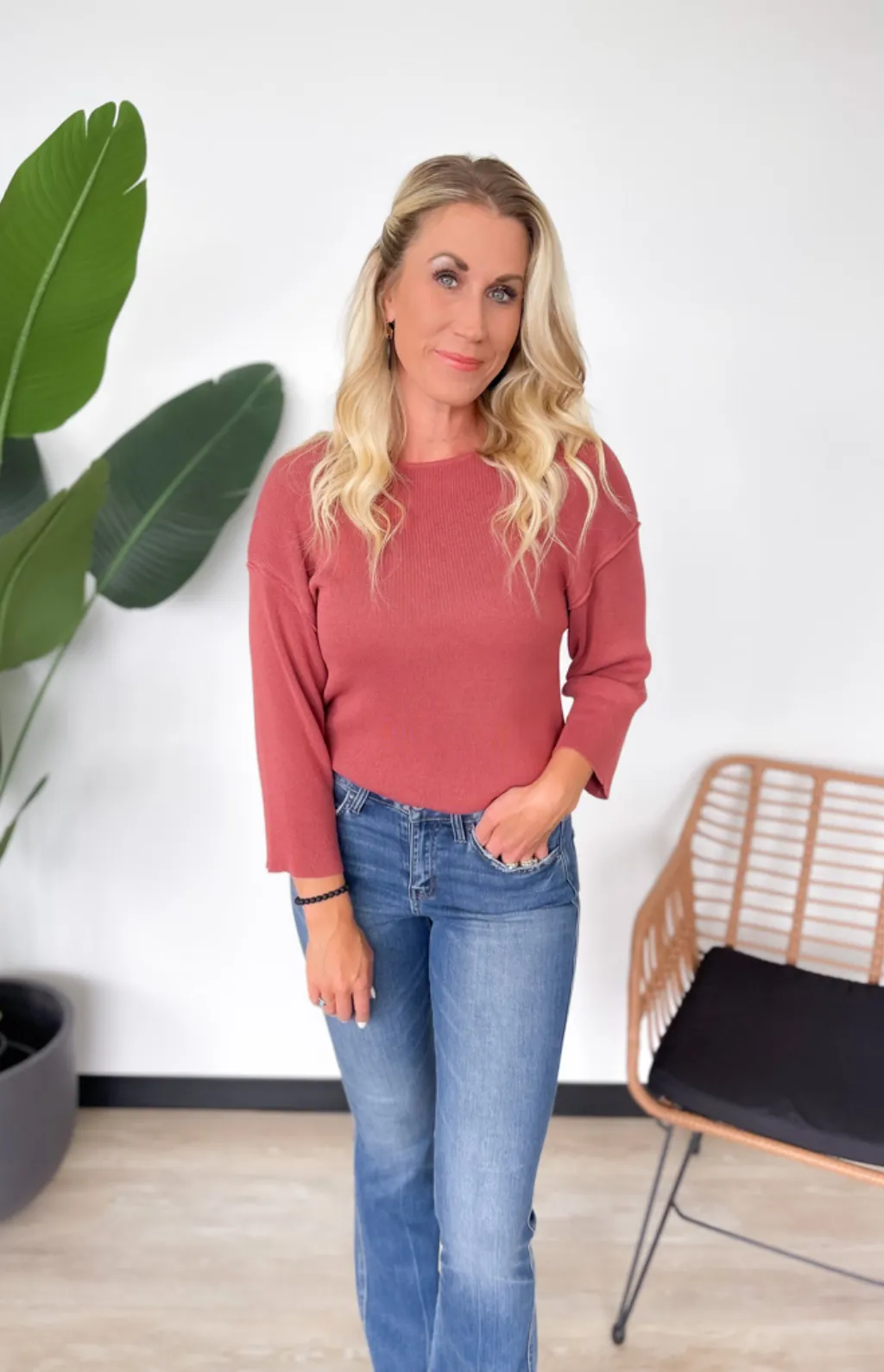 Kelly 3/4 Sleeve Knit Top