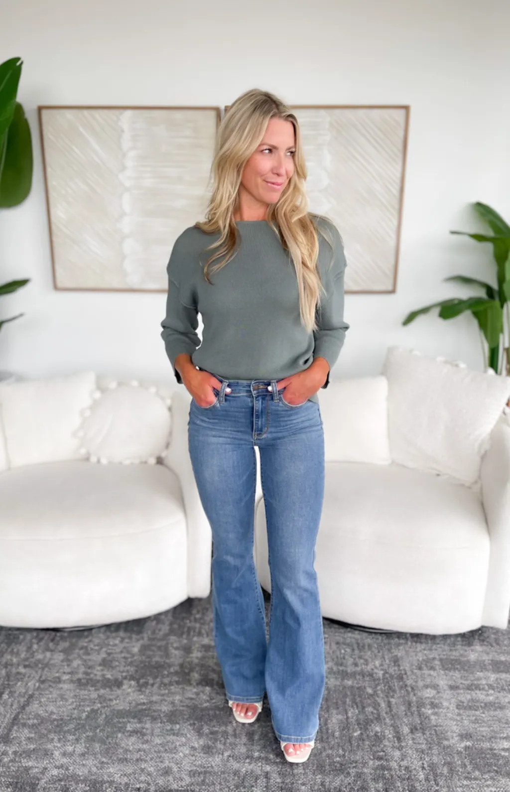 Kelly 3/4 Sleeve Knit Top