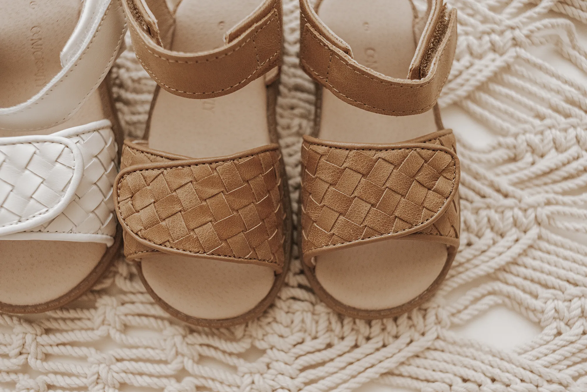 Leather Woven Sandal | Color 'Walnut' | Hard Sole