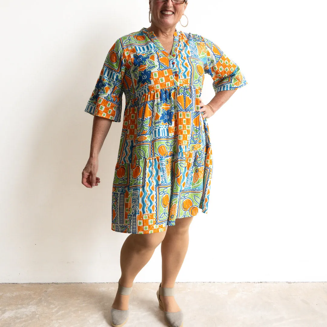 Mandarin Empire Dress - Midori Sunrise