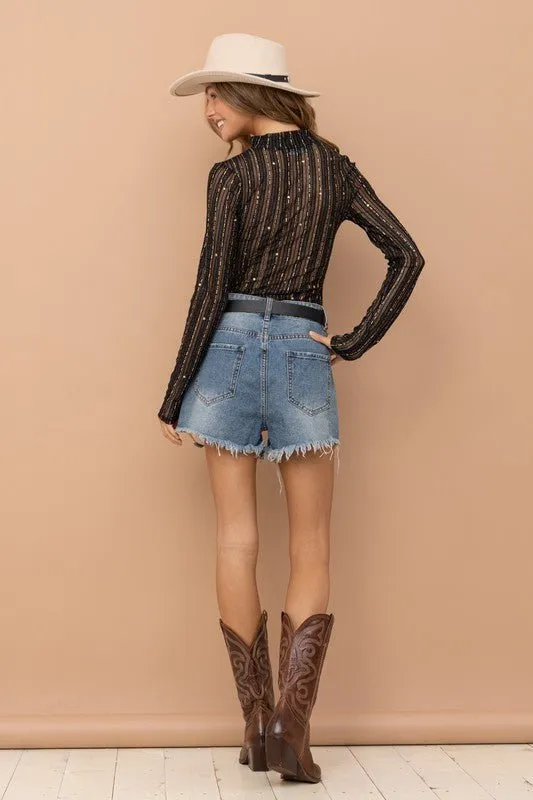 Metallic Sheer Top