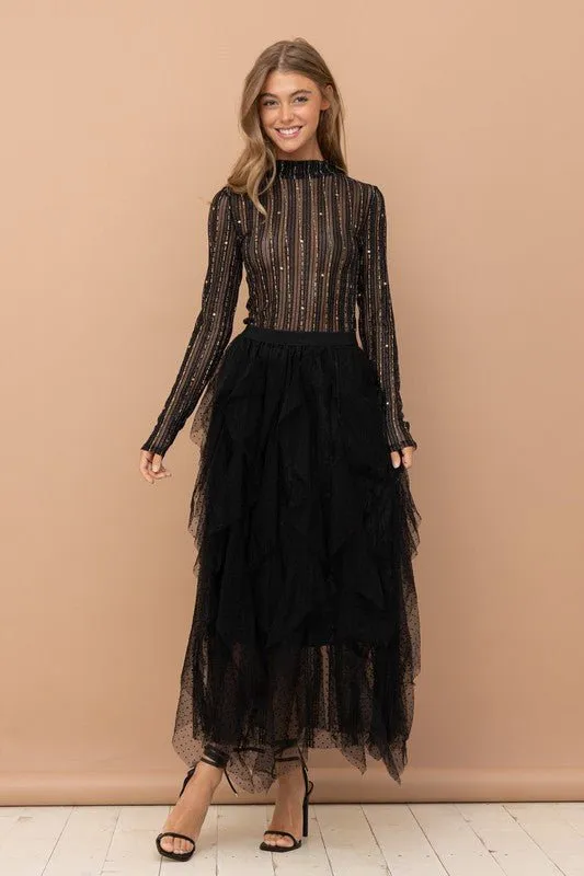 Metallic Sheer Top